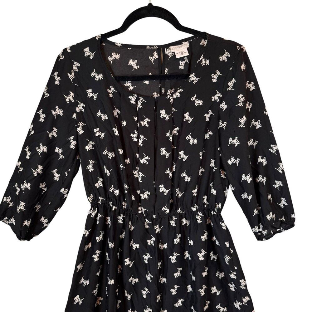 Urban Outfitters Coopertive Dress‎ Size Medium Scottie Dog Black Mini - Picture 3 of 11